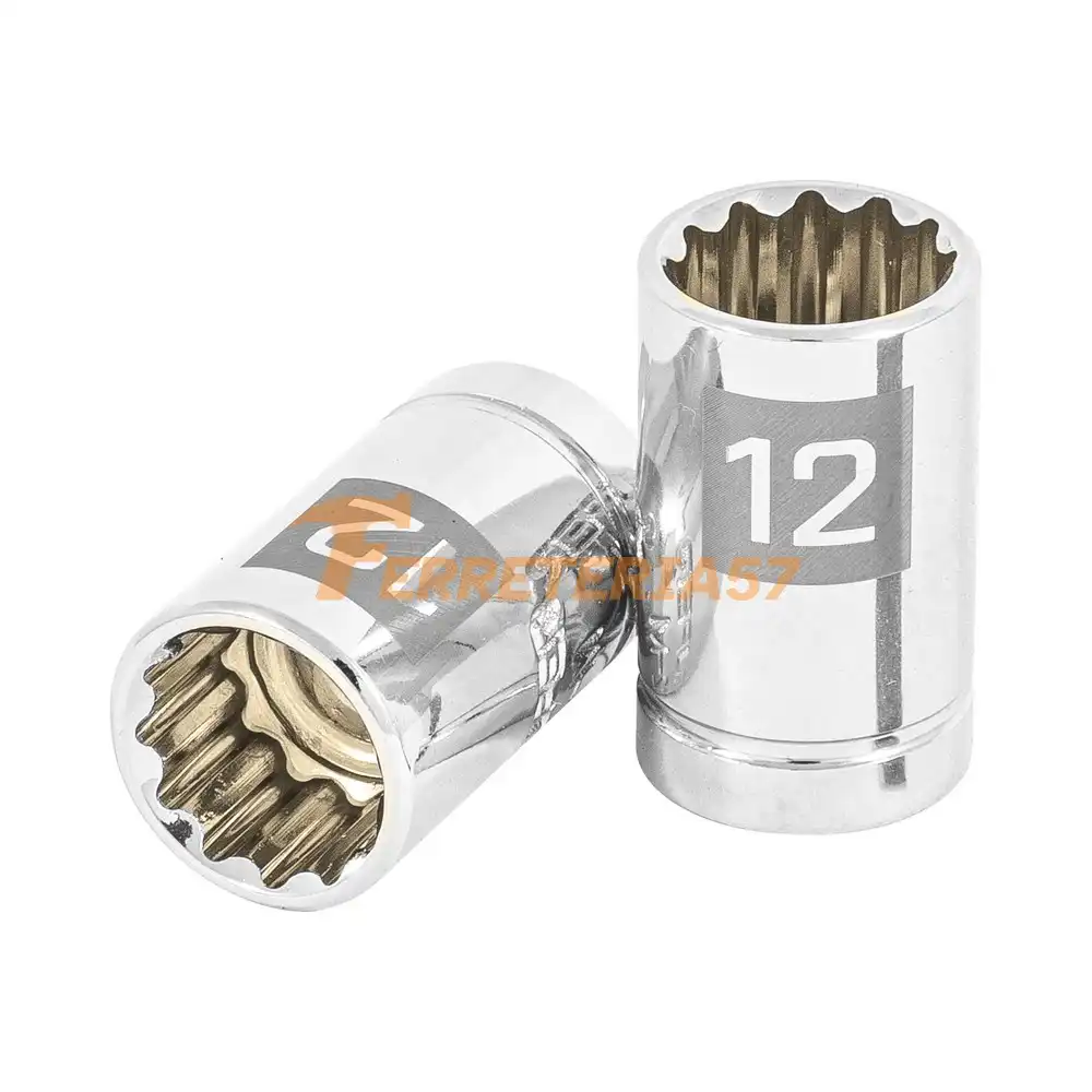 Dado de 12 mm, 12 puntas, cuadro 3/8', Truper - 13632 - D-3812-M