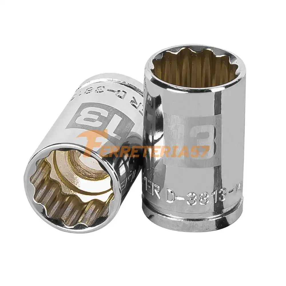 Dado de 13 mm, 12 puntas, cuadro 3/8', Truper - 13633 - D-3813-M