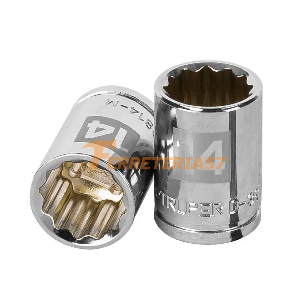 Dado de 14 mm, 12 puntas, cuadro 3/8', Truper - 13634 - D-3814-M