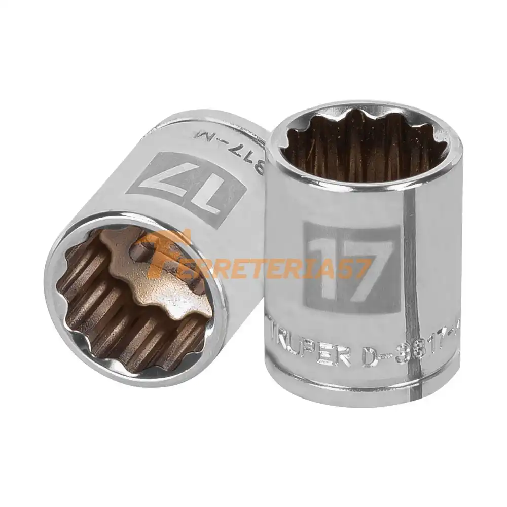 Dado de 17 mm, 12 puntas, cuadro 3/8', Truper - 13637 - D-3817-M