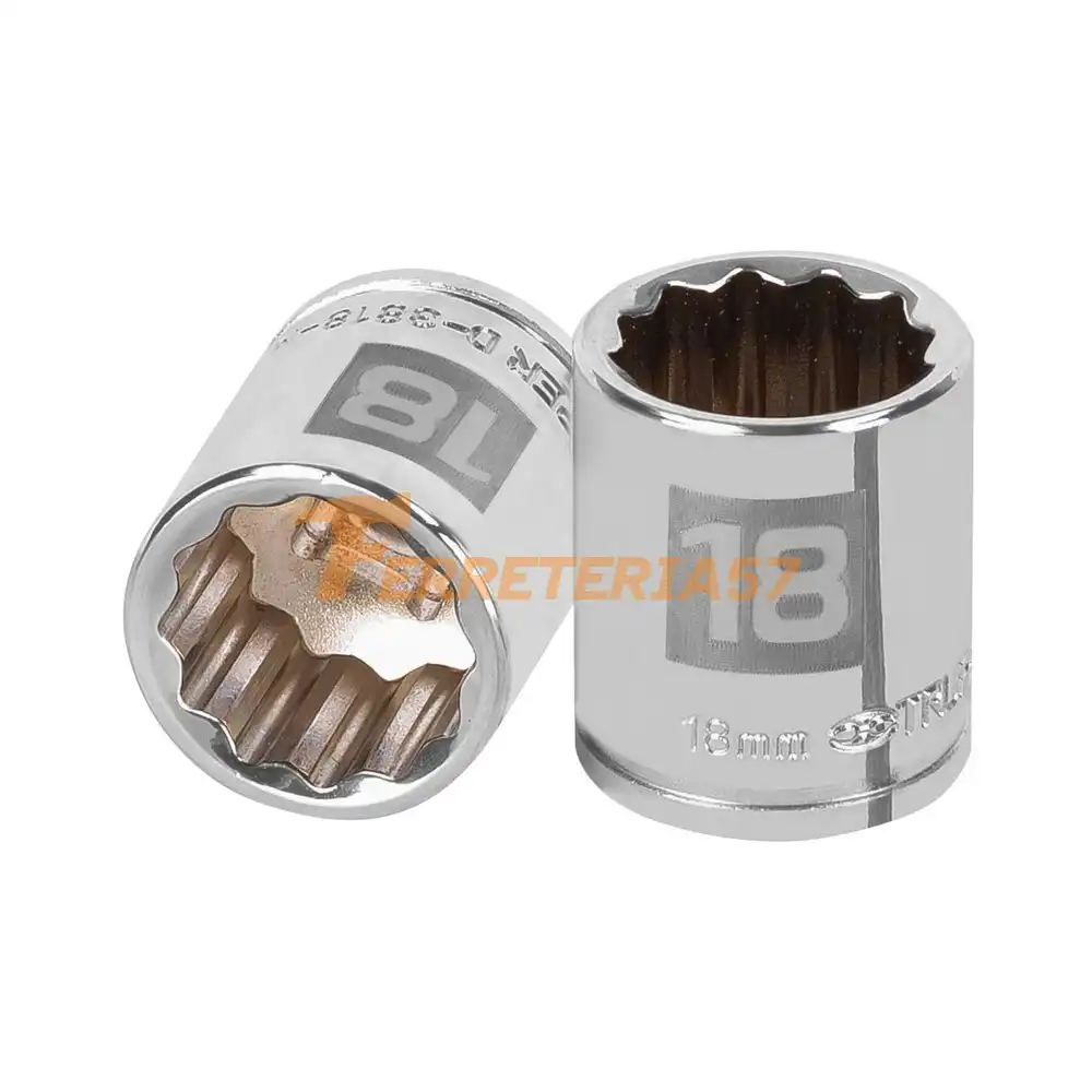 Dado de 18 mm, 12 puntas, cuadro 3/8', Truper - 13638 - D-3818-M