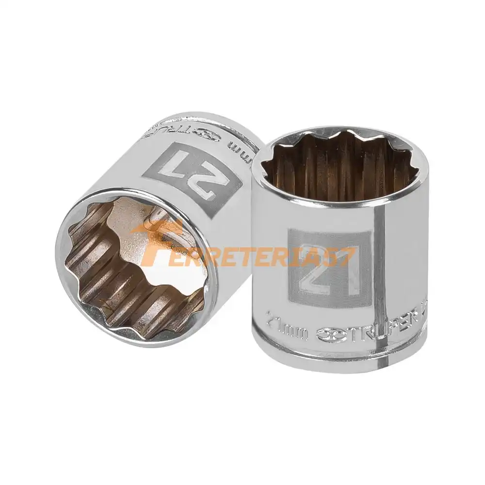 Dado de 21 mm, 12 puntas, cuadro 3/8', Truper - 13641 - D-3821-M