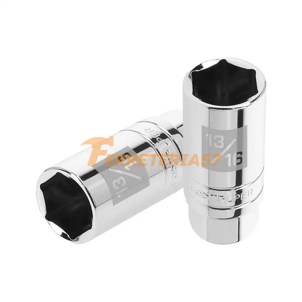 Dado para bujías de 13/16', 6 puntas, cuadro 3/8', Truper - 13657 - D-3826-B