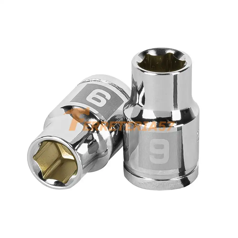 Dado de 9 mm, 6 puntas, cuadro 3/8', Truper - 13673 - D-3809-HM