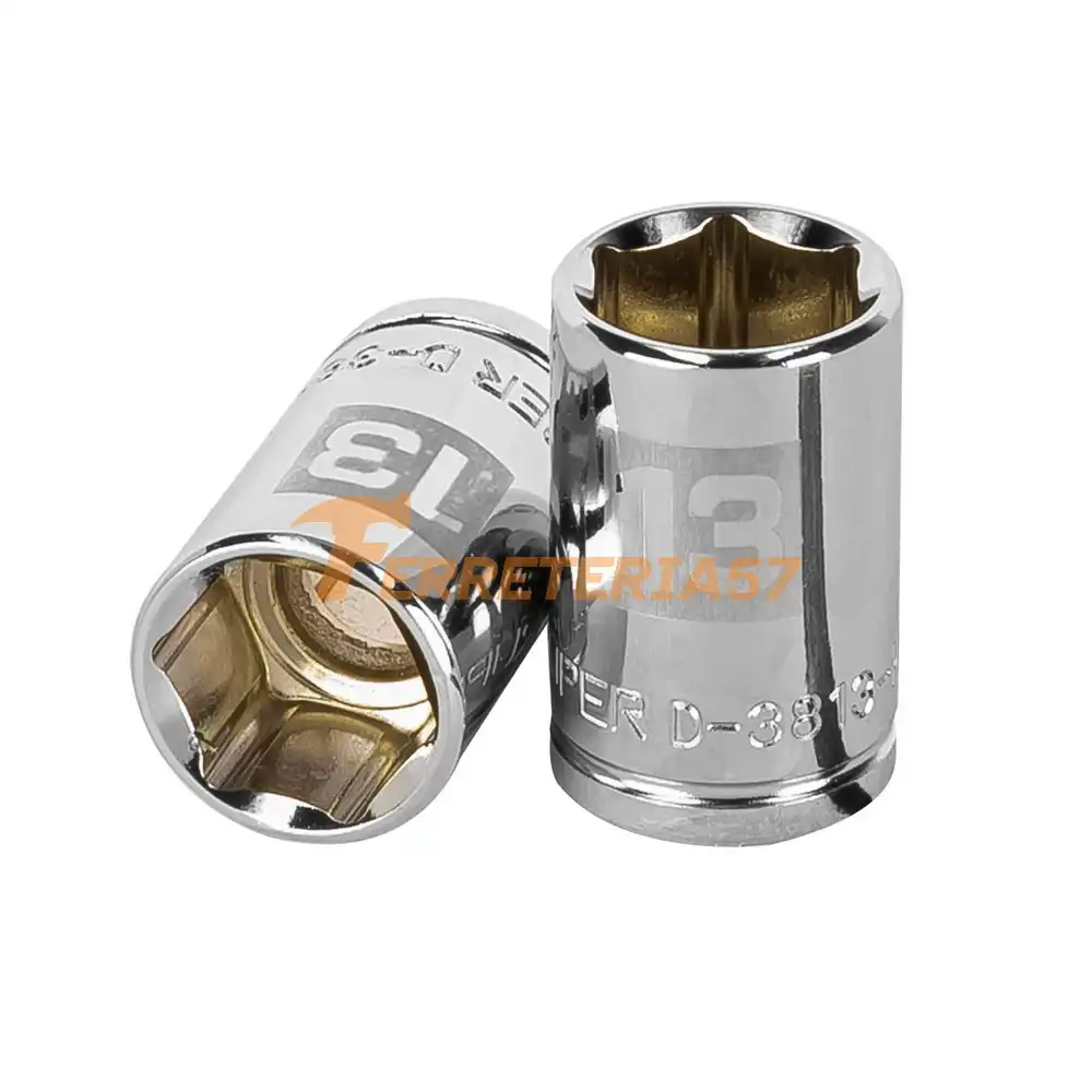 Dado de 13 mm, 6 puntas, cuadro 3/8', Truper - 13677 - D-3813-HM