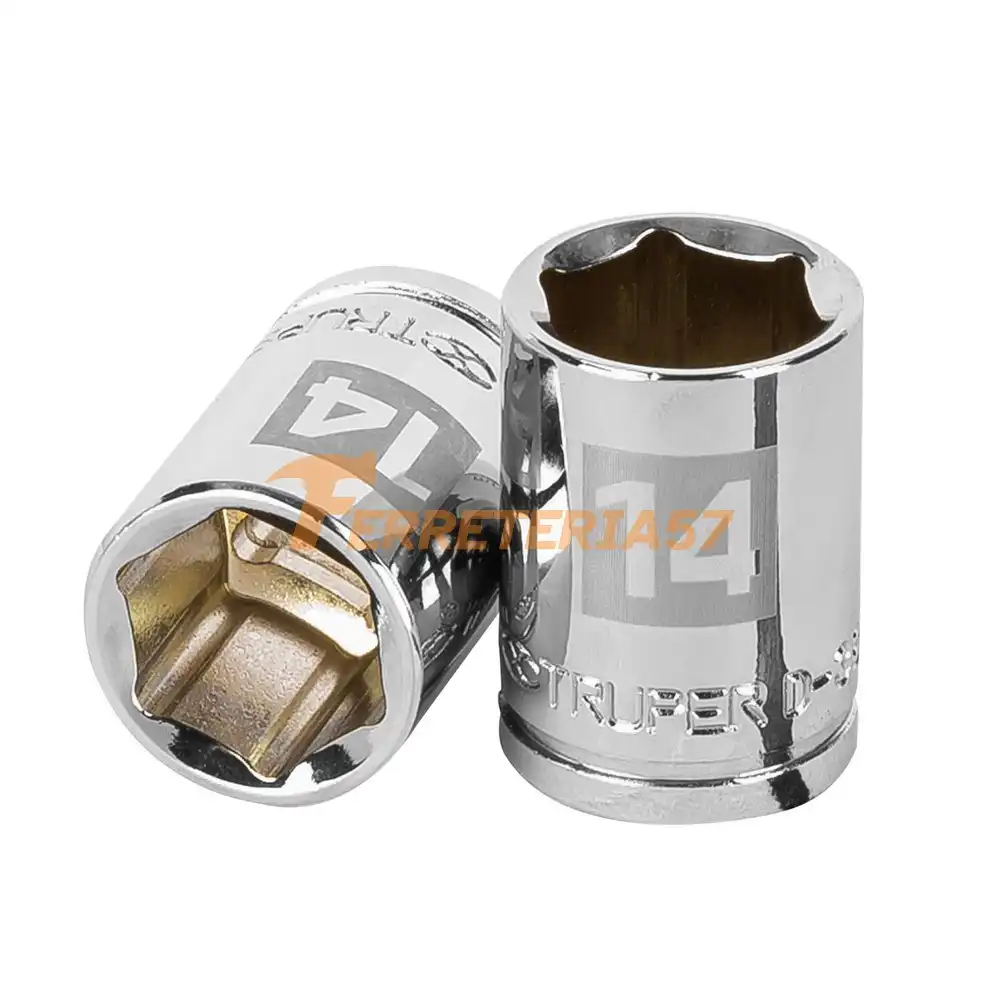Dado de 14 mm, 6 puntas, cuadro 3/8', Truper - 13678 - D-3814-HM