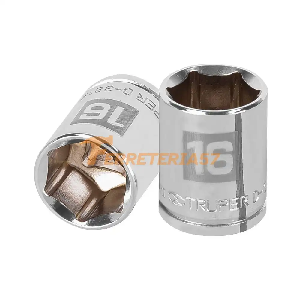 Dado de 16 mm, 6 puntas, cuadro 3/8', Truper - 13680 - D-3816-HM