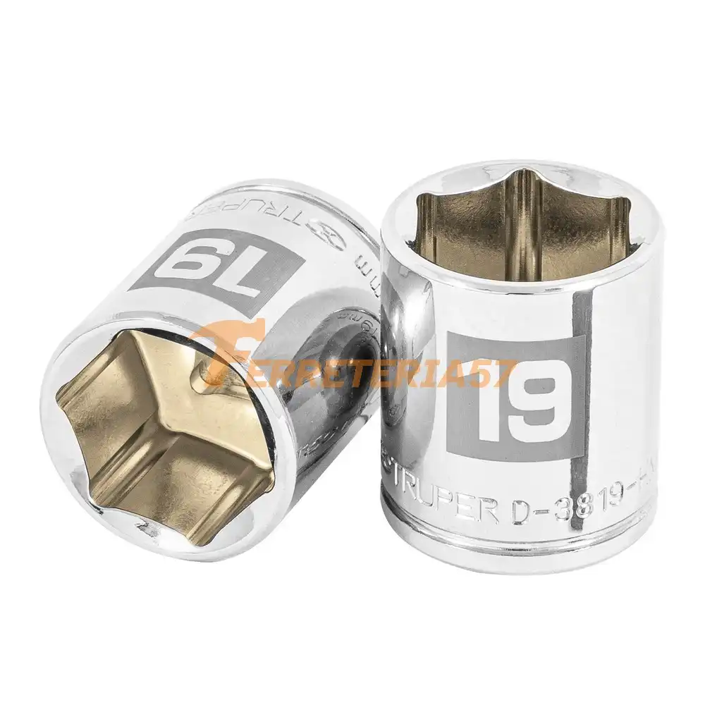 Dado de 19 mm, 6 puntas, cuadro 3/8', Truper - 13683 - D-3819-HM