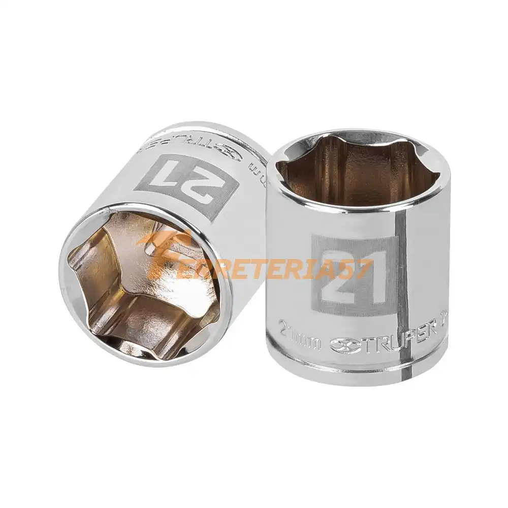 Dado de 21 mm, 6 puntas, cuadro 3/8', Truper - 13685 - D-3821-HM
