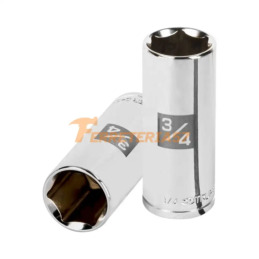 Dado largo de 3/4', 6 puntas, cuadro 3/8', Truper - 13718 - D-3824-HL
