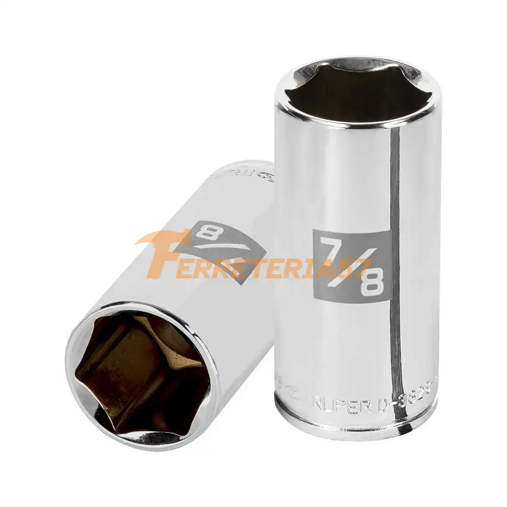 Dado largo de 7/8', 6 puntas, cuadro 3/8', Truper - 13720 - D-3828-HL