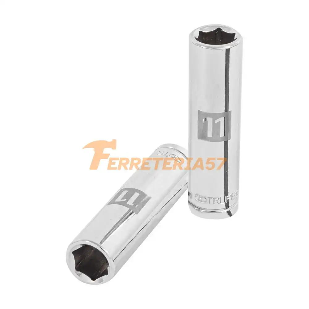 Dado largo de 11 mm, 6 puntas, cuadro 3/8', Truper - 13771 - D-3811-HM-L