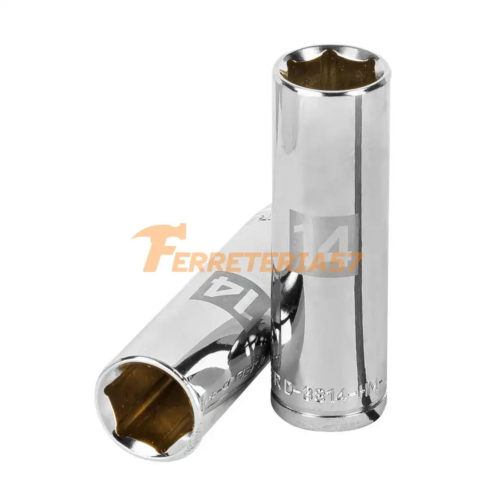 Dado largo de 14 mm, 6 puntas, cuadro 3/8', Truper - 13774 - D-3814-HM-L