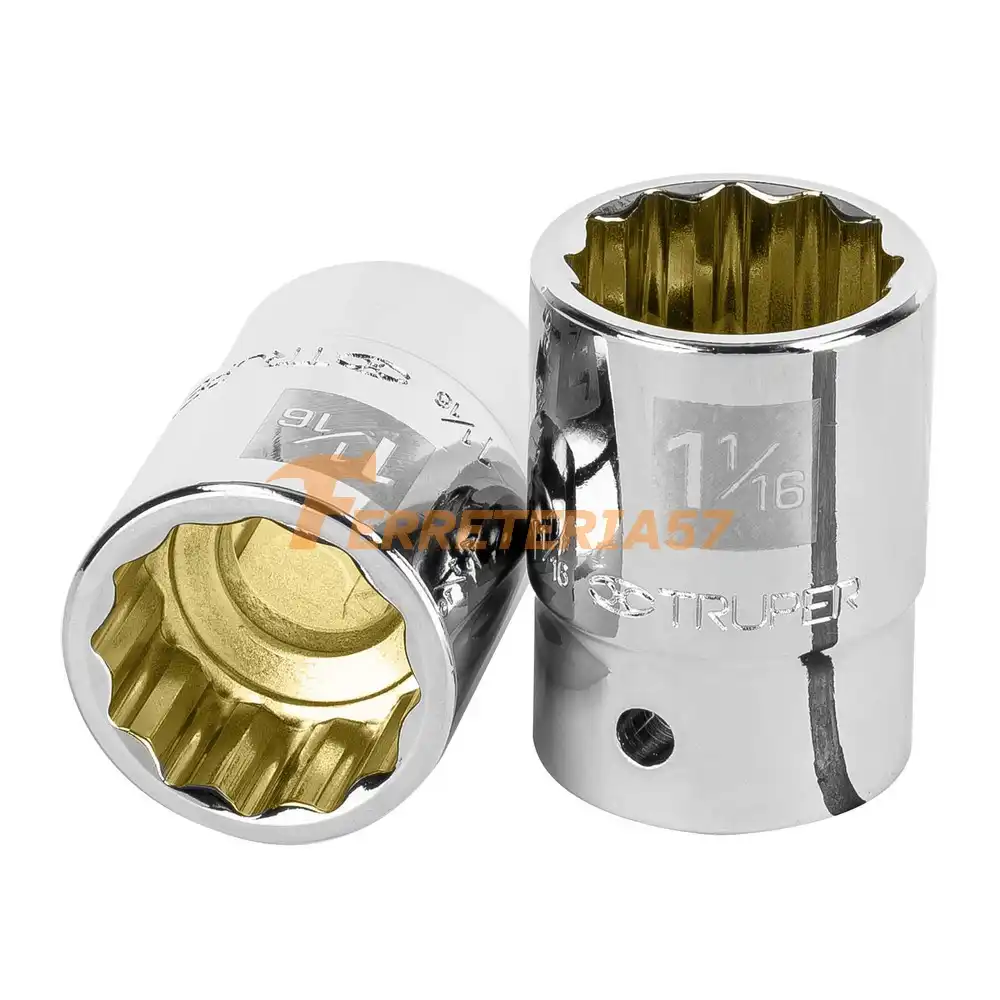Dado de 1-1/16', 12 puntas, cuadro 3/4', Truper - 13855 - D-3434