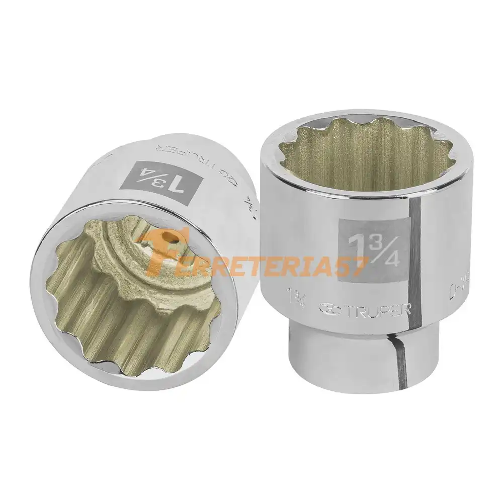 Dado de 1-3/4', 12 puntas, cuadro 3/4', Truper - 13866 - D-3456