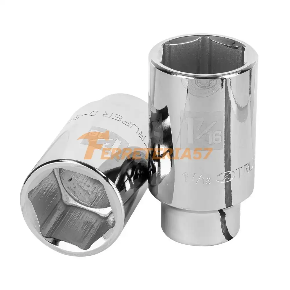 Dado largo de 1-7/16', 6 puntas, cuadro 3/4', Truper - 13890 - D-3446-HL