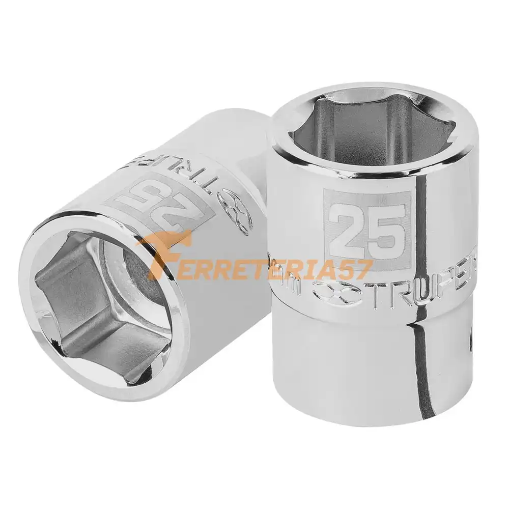 Dado de 25 mm, 6 puntas, cuadro 3/4', Truper - 14973 - D-3425-M