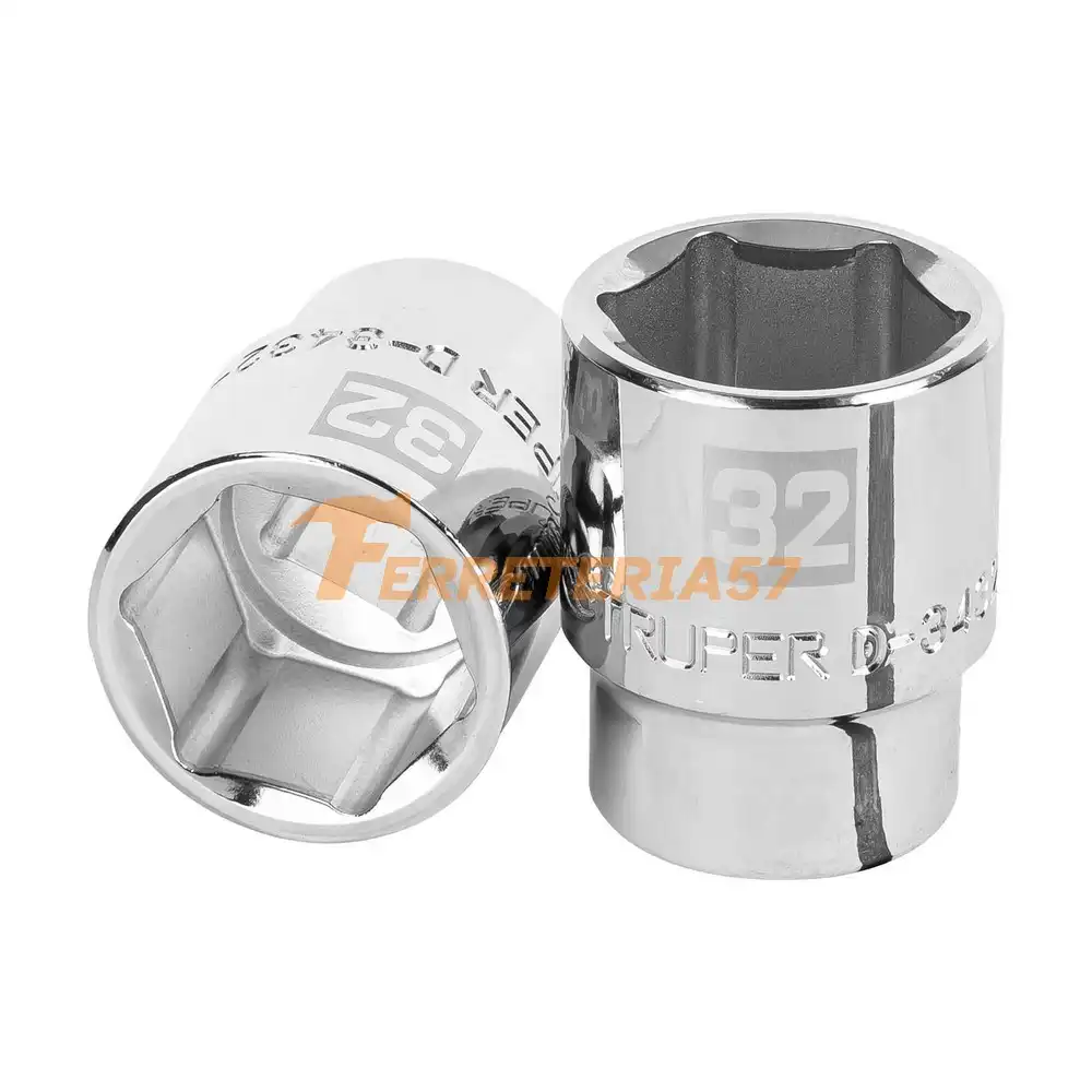 Dado de 32 mm, 6 puntas, cuadro 3/4', Truper - 14981 - D-3432-M