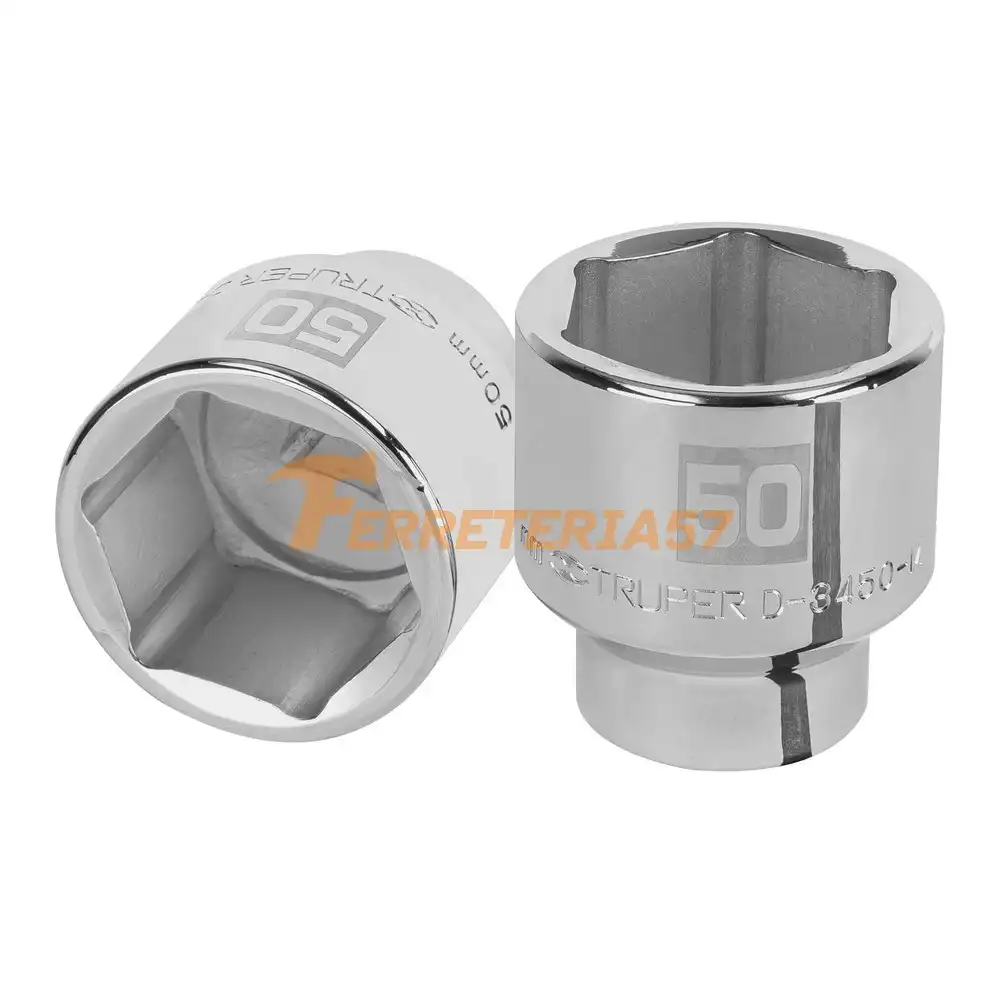 Dado de 50 mm, 6 puntas, cuadro 3/4', Truper - 14997 - D-3450-M