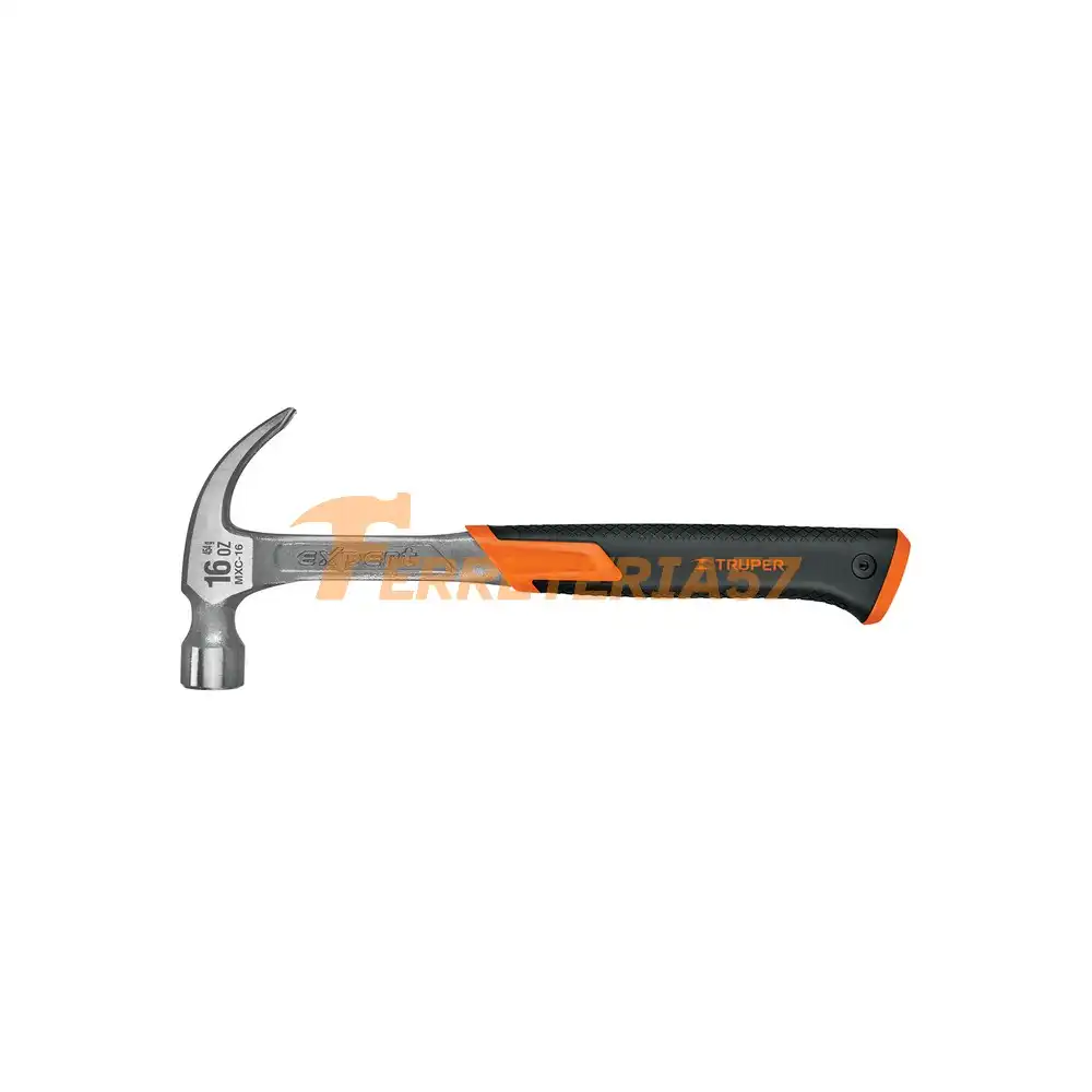 Martillo forjado 16 oz uña curva, mango con neopreno, Expert - 17856 - MXC-16